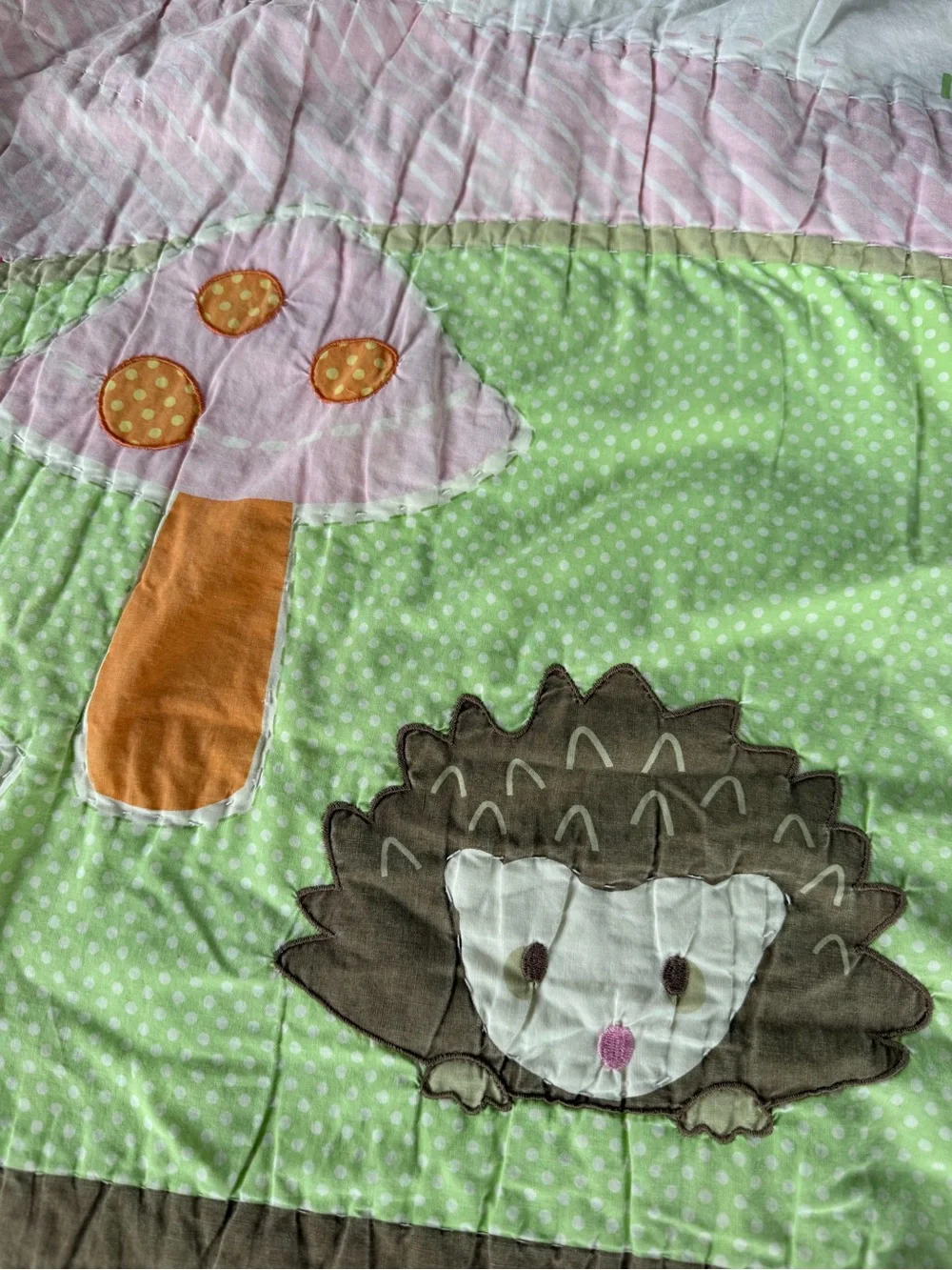Circo Love N’ Nature Forest Friends Twin Size Quilt Pink Green Mushrooms Owls